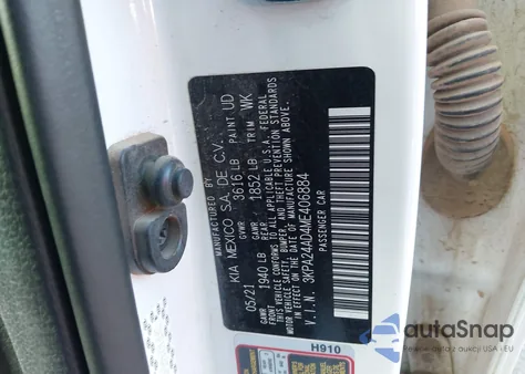 2021 Kia Rio Lx из США, поврежденный, VIN 3KPA24AD4ME406884